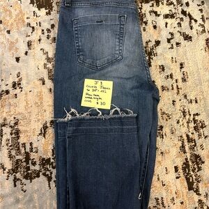 Guess Dark Blue Raw Hem Ankle Jeans